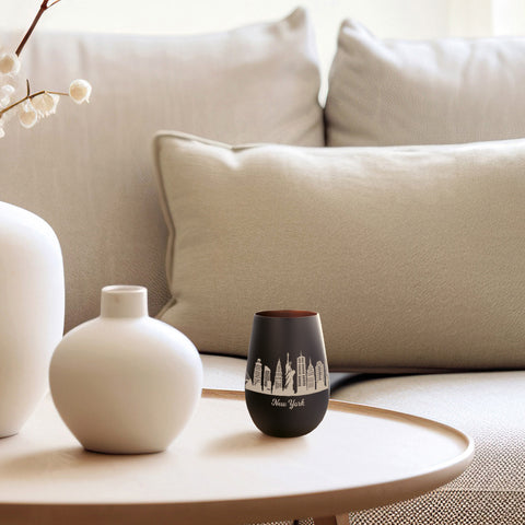 Deko Windlicht aus Glas mit Gravur - Skyline New York