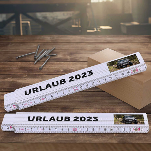 Zollstock 2 Meter mit UV Druck - Wunschtext - Personalisiert mit eigenem Text und Foto