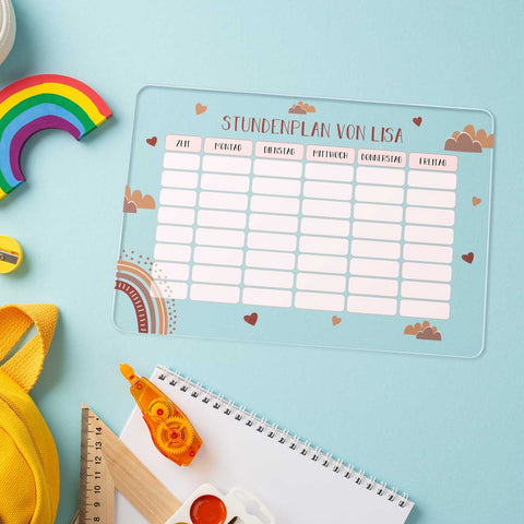 Personalisierter Stundenplan - Regenbogen mit Namen