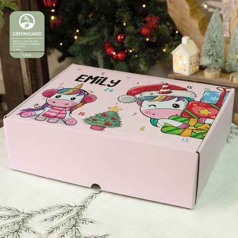Personalisierter DIY Adventskalender mit Einhorn Design zum selbst Befüllen