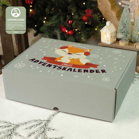 Personalisierter DIY Adventskalender mit Weihnachtstiere Design zum selbst Befüllen