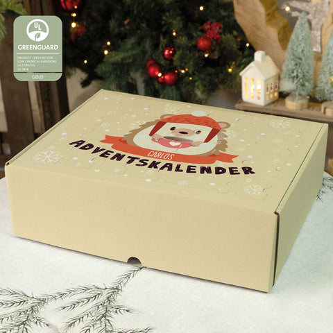 Personalisierter DIY Adventskalender mit Weihnachtstiere Design zum selbst Befüllen