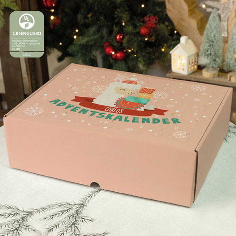 Personalisierter DIY Adventskalender mit Weihnachtstiere Design zum selbst Befüllen