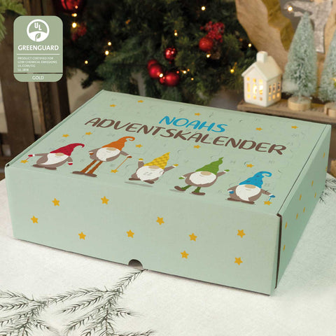 Personalisierter DIY Adventskalender mit Wichtel Design zum selbst Befüllen