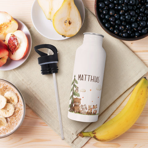 Bedruckte Brotdose & Trinkflasche im Set - Waldfreunde