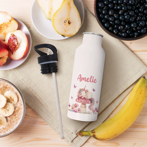 Bedruckte Brotdose & Trinkflasche im Set - Schlafendes Einhorn