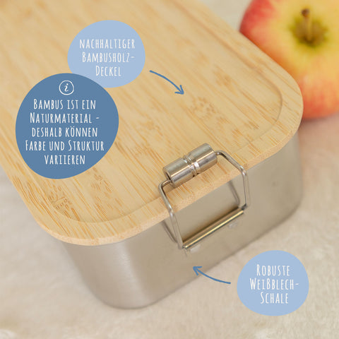 Brotdose mit Deckel für Kinder mit UV-Druck im "Hase" Design