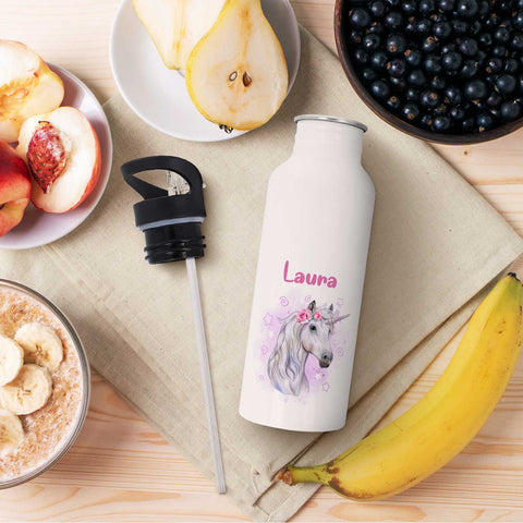 Bedruckte Brotdose & Trinkflasche im Set - Einhorn