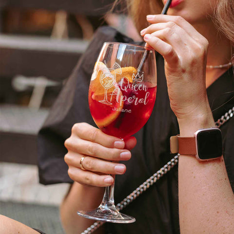 Leonardo Weinglas mit Gravur - "Queen Aperol" mit Namen