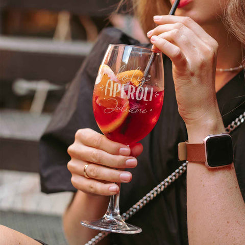 Leonardo Weinglas mit Gravur "Holy Aperoli"