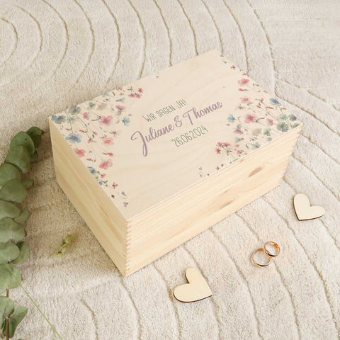 Erinnerungskiste mit UV-Druck im Pastell Flowers Design