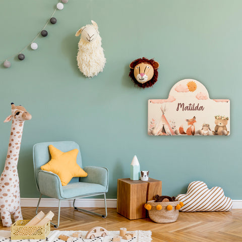 Personalisierte Garderobe fürs Kinderzimmer - Camping