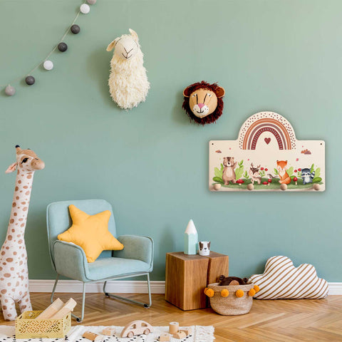 Garderobe fürs Kinderzimmer - Wald Tiere