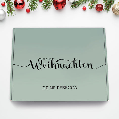 Personalisierte DIY Geschenkbox im Frohe Weihnachten mit Wunschtext