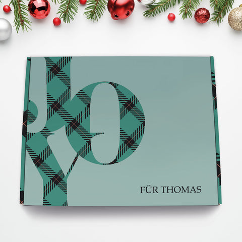 Personalisierte DIY Geschenkbox im Joy Design mit Wunschtext