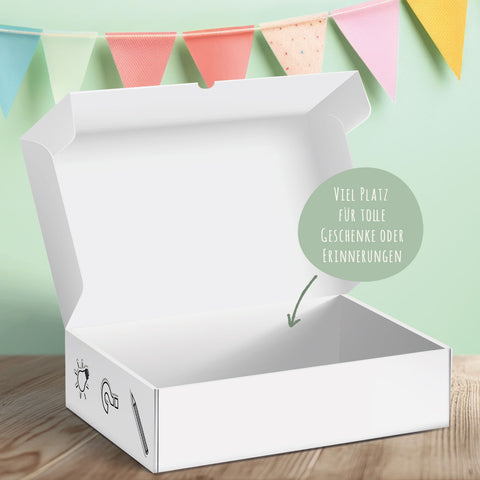 Personalisierte Geschenkbox - Endlich gehts aufs Gymi - Einschulung