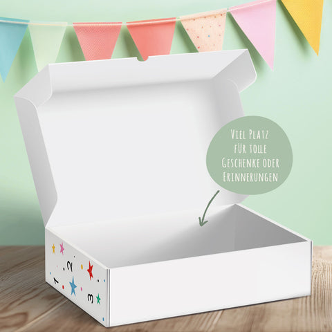 Personalisierte Geschenkbox - Schulkind Regenbogen - Einschulung