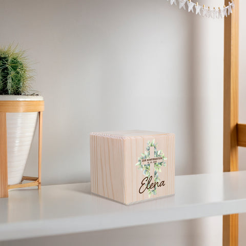 Spardose aus Holz - Kreuze