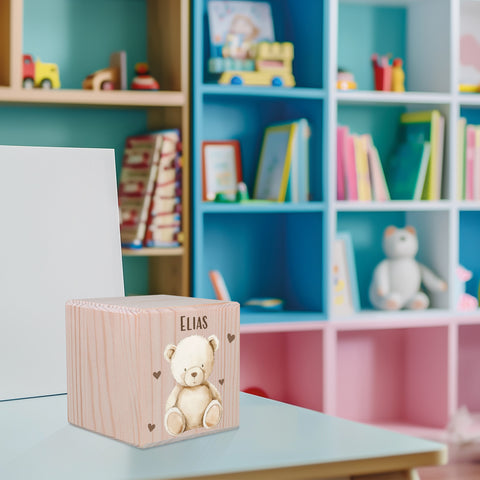 Spardose aus Holz - Tiere Kinder