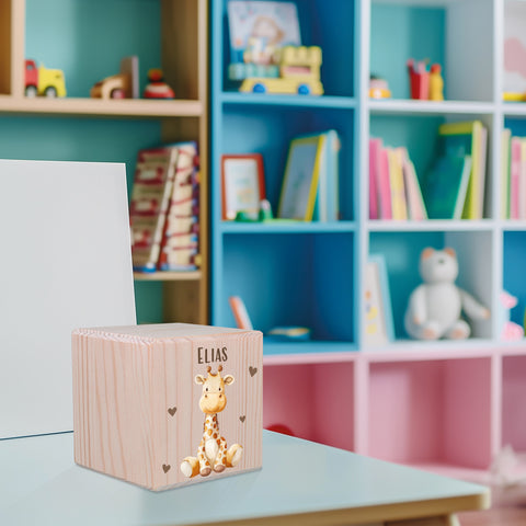Spardose aus Holz - Tiere Kinder