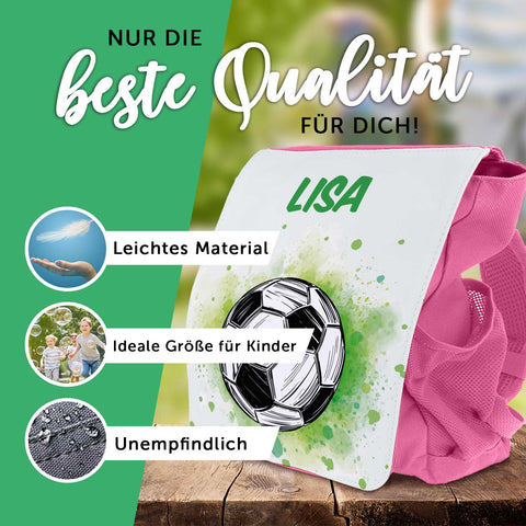 Bedruckter Rucksack für Kinder - Fussball mit Name