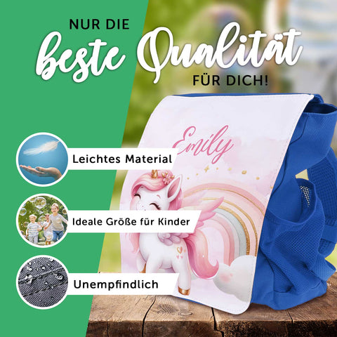 Bedruckter Rucksack für Kinder - Pegasus mit Name