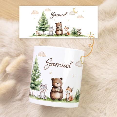 Spardose aus Keramik - Wald