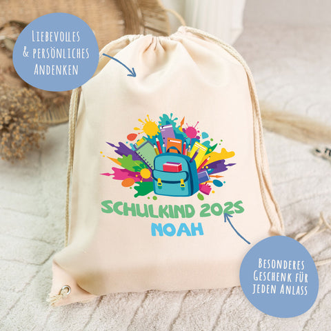 Turnbeutel für Kinder - Rucksack - zur Einschulung