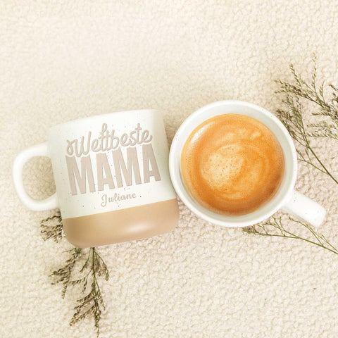 Gravierte Steingut Tasse - Weltbeste Mama