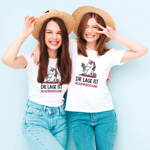 Bedrucktes T-Shirt für Damen - Die Lage ist besaufniserregend