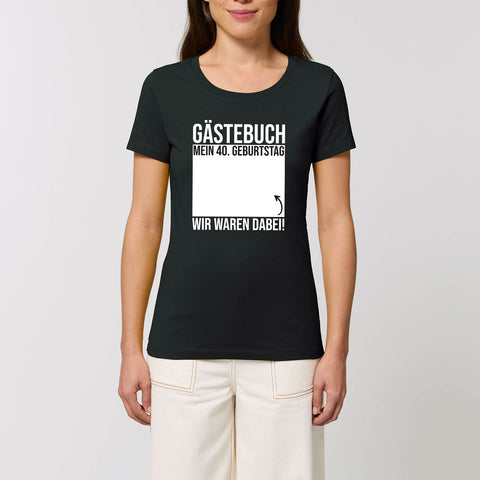 Bedrucktes T-Shirt für Damen - Gästebuch