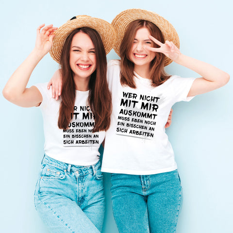 Bedrucktes T-Shirt für Damen - Wer nicht mit mir auskommt