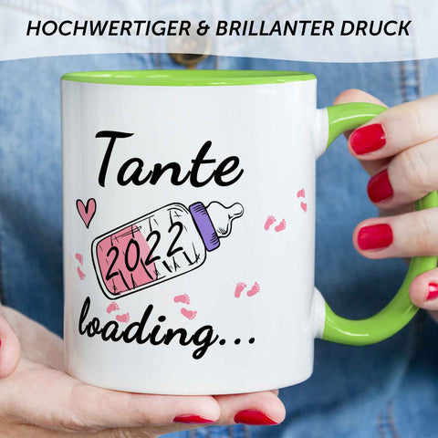 Bedruckte Tasse mit Spruch - Baby Loading in versch. Varianten