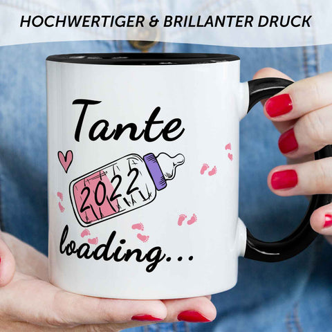 Bedruckte Tasse mit Spruch - Baby Loading in versch. Varianten