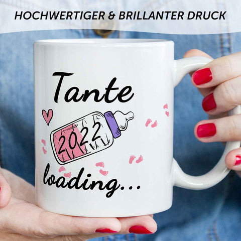 Bedruckte Tasse mit Spruch - Baby Loading in versch. Varianten