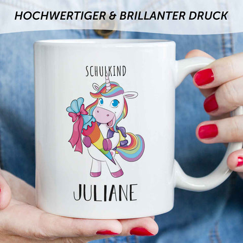 Bedruckte Tasse mit Motiv - Einschulung Pferd