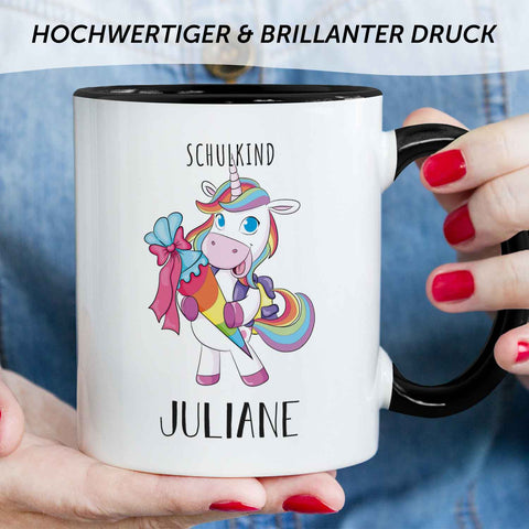 Bedruckte Tasse mit Motiv - Einschulung Pferd