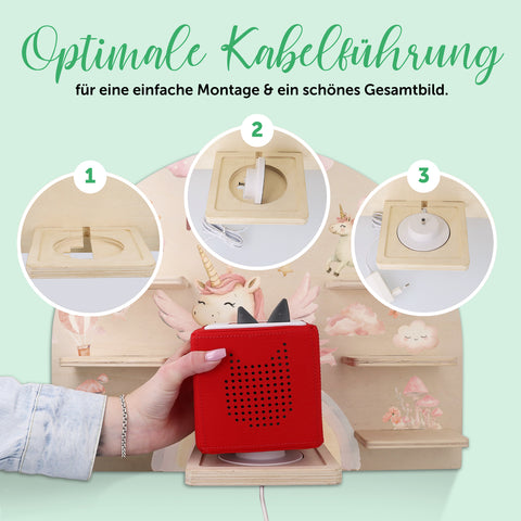 Toniebox Regal für Kinderzimmer - Einhorn - Personalisiert mit Namen