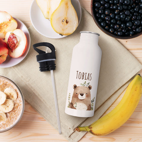 Bedruckte Trinkflasche aus Edelstahl - Bärenfreunde