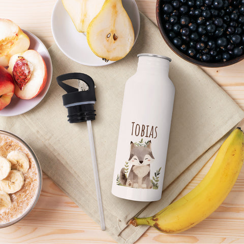 Bedruckte Trinkflasche aus Edelstahl - Bärenfreunde