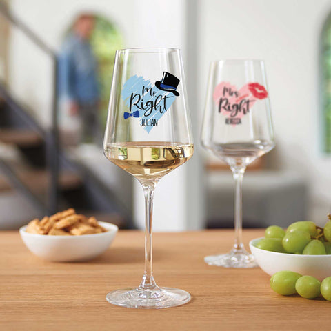 Leonardo Weingläser Mr Right & Mrs Always Right mit UV-Druck im Set