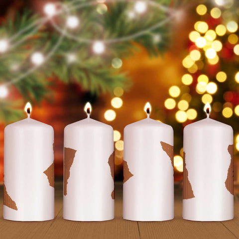 Kleine Kerzen Advent - Tiere Vintage - Adventskerzen im 4er Set