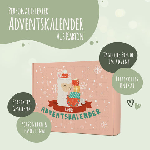 Personalisierter DIY Adventskalender mit Weihnachtstiere Design zum selbst Befüllen