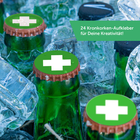 DIY Bierkasten Banderole mit 24 Deckelaufklebern - Gerste Hilfe