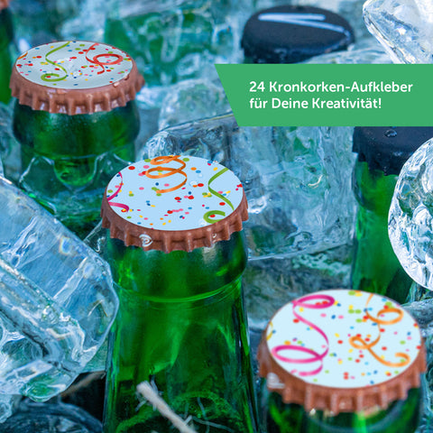 DIY Bierkasten Banderole mit 24 Deckelaufklebern - Karneval