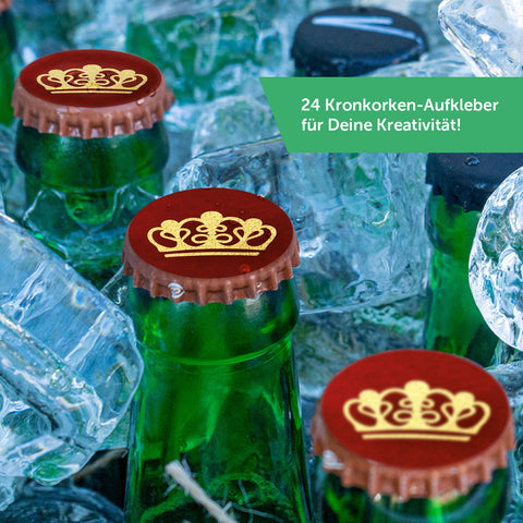 DIY Bierkasten Banderole mit 24 Deckelaufklebern - Bierkönig