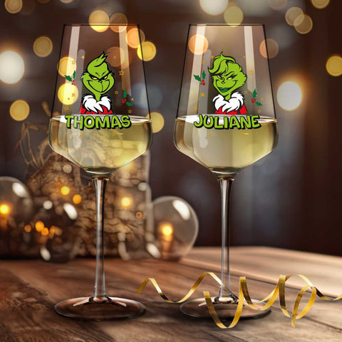 Leonardo Puccini Weinglas mit UV Druck - Grinch Motiv
