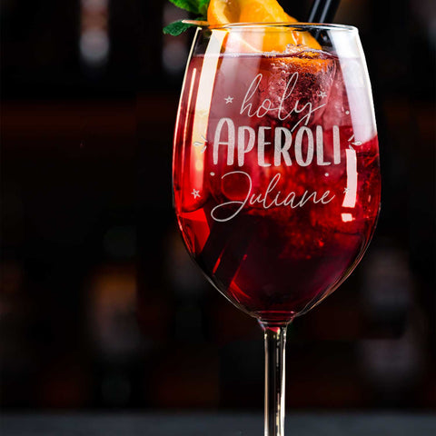 Leonardo Weinglas mit Gravur "Holy Aperoli"