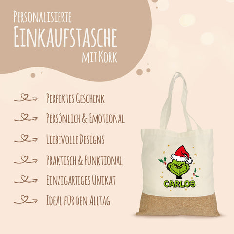 Einkaufstasche Kork - Grinch
