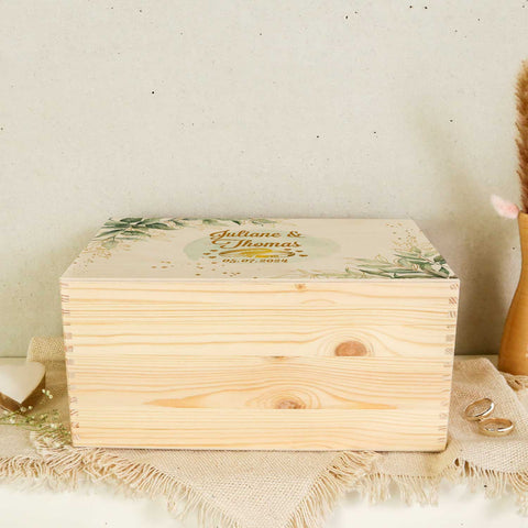 Erinnerungskiste mit UV-Druck im Golden Wedding Design
